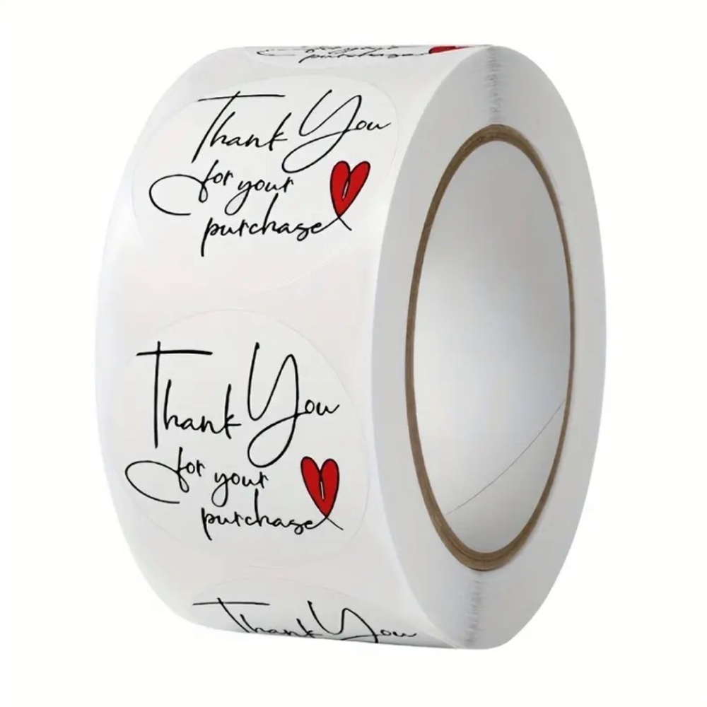 1 Roll of 500pc. Thank You For Your Purchase Stickers NIP